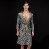 2018 New Men Robes Sexy Bathrobe Long Sleeve Nightdwear Print Silk-like Night-robe Male Woven Nightgown Homewear Big Yard L-XXL