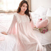 2019 New Arrival Delicate White Lace Vintage Women's Nightgowns Modal Elegant Nightwear wear Princess Long Night Dress  8165