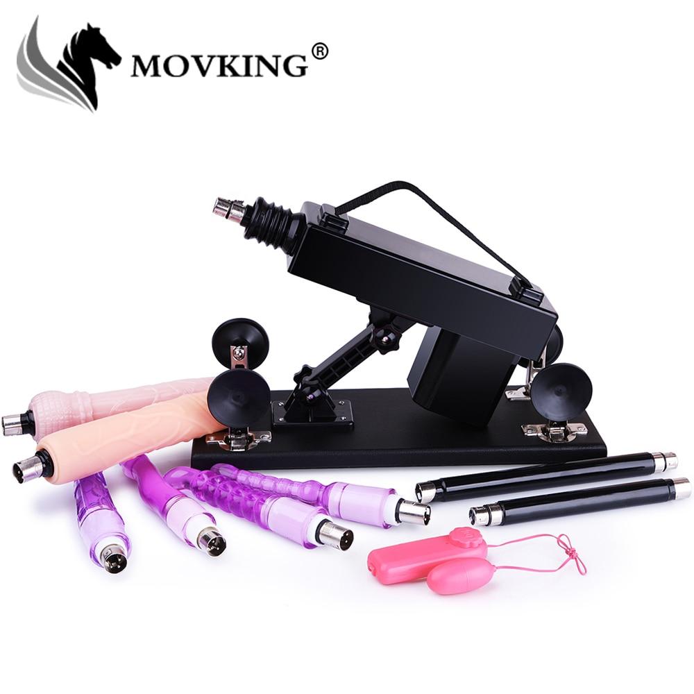 MOVKING New Sex Machine Female Masturbation Pumping Gun with 6 Dildos Attachments Automatic Sex Machines for Women Sex Products