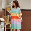 2019 Summer sleepdress Cotton Women Sleepwear Leisure Loose Long Printed Ladies Nightgown Young Girl Outwear Party Nightdress
