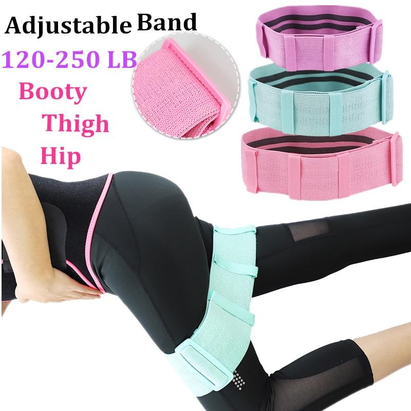 Anti Slip Resistance Bands Adjustable Elastic Hip Booty Bands Thick with Inner Grip Strip for Fitness Legs Butt Glute Workout