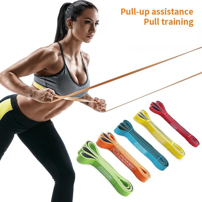 POWER GUIDANCE Double Colors Fitness Pull Up Latex Resistance Bands Expander Hanging Strap Training