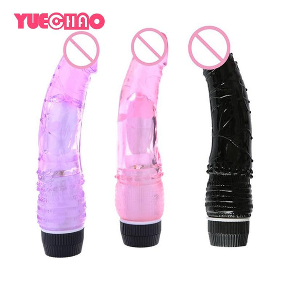 YUECHAO Realistic Crystal Dildo Vibrators Multi Speed Big Penis Erotic Sex Toys For Adult Intimate Goods Woman Masturbator