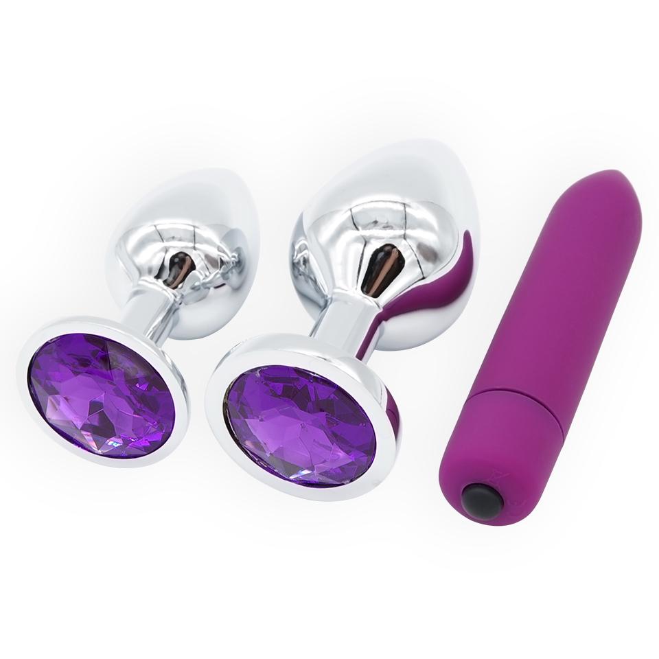 3pcs/4pcs Massager Crystal Jewelry Stainless Steel Beads Butt Plug Dildo Vibrator Anal Plug Adult Massager Balls Sex Anal Toys