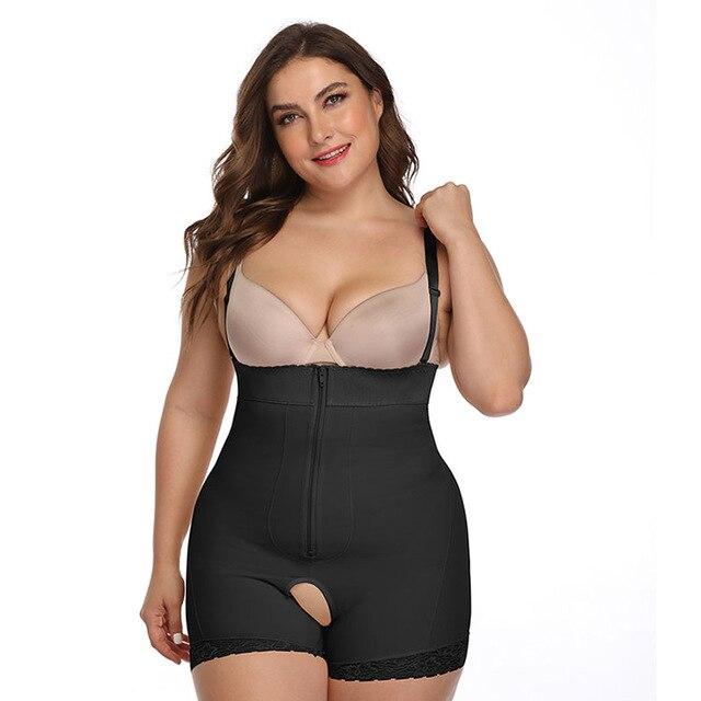 TOPMELON Women's Binder and Shapers Slimming Underwear Spanx Bodysuit for Women Plus Size 5XL 6XL Body Shaper Zipper Open Crotch