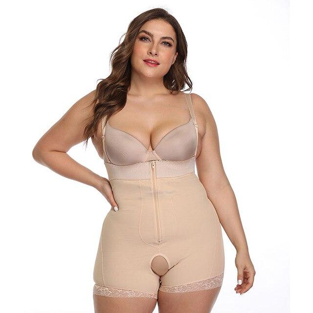TOPMELON Women's Binder and Shapers Slimming Underwear Spanx Bodysuit for Women Plus Size 5XL 6XL Body Shaper Zipper Open Crotch