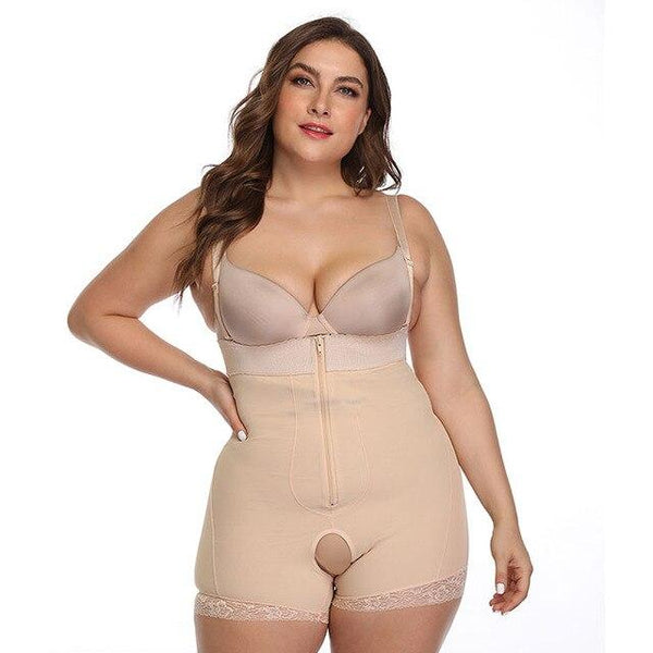 TOPMELON Women's Binder and Shapers Slimming Underwear Spanx Bodysuit for Women Plus Size 5XL 6XL Body Shaper Zipper Open Crotch