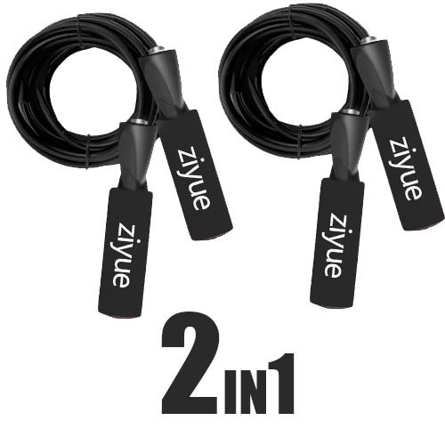 2PCS ziyue Crossfit Jump Rope Speed Ropes 2.5M Weighted Workout for Skipping  jumping Boxing  Fitness Men, Women,and Kids