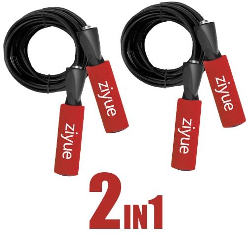 2PCS ziyue Crossfit Jump Rope Speed Ropes 2.5M Weighted Workout for Skipping  jumping Boxing  Fitness Men, Women,and Kids