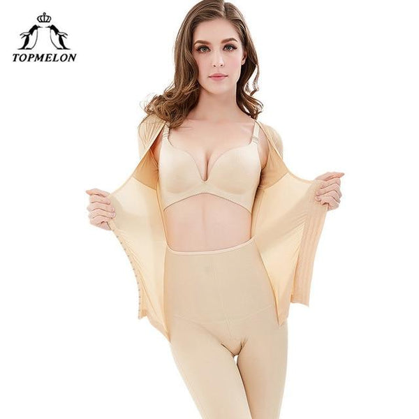TOPMELON Long Body Shaper Women's Binders and Shapers Slimming Shapewear Full Length Plus Size Bodysuit for Women S-3XL