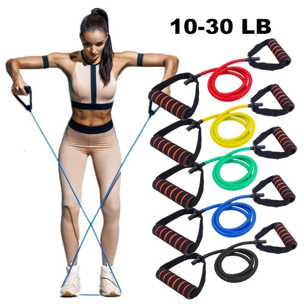 10-30 LB Resistance Bands with Handles Elastic Pull Rope Tubes for Fitness Stretching Workout Resistance Training Expander Bands