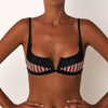 Sexy Slim Backless One Piece Swimsuit Stripe Bowknot Sports Bra Top Bikini Swimsuit Swimwear For Women Bikini Tops