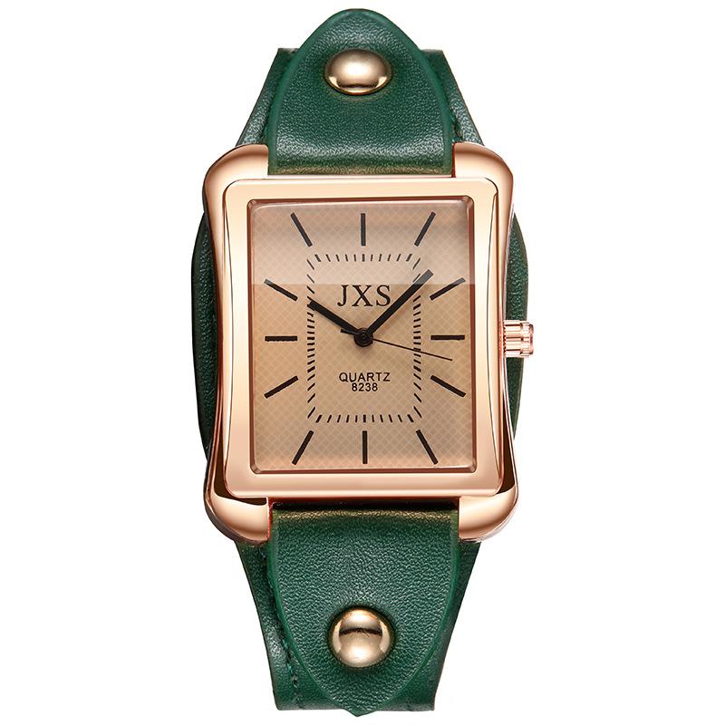 Top Brand Square Men's Women's Watches Simple Leather Crystal Bracelet Women's Dresses Belts Women's Quartz Clock Party Gifts