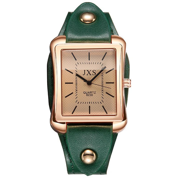 Top Brand Square Men's Women's Watches Simple Leather Crystal Bracelet Women's Dresses Belts Women's Quartz Clock Party Gifts