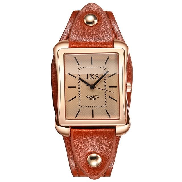 Top Brand Square Men's Women's Watches Simple Leather Crystal Bracelet Women's Dresses Belts Women's Quartz Clock Party Gifts