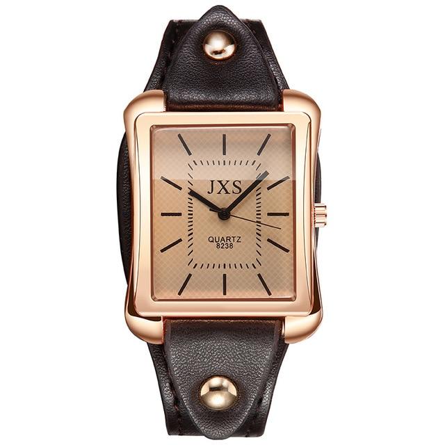 Top Brand Square Men's Women's Watches Simple Leather Crystal Bracelet Women's Dresses Belts Women's Quartz Clock Party Gifts