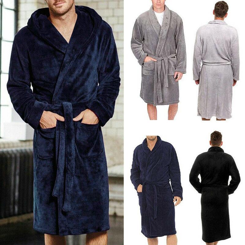 2019 New Men's Bathrobes And Kimono Cotton Coral Velvet Bathrobe Robes Bathrobe Robes Hot Spring Pajamas Long Pajamas Dress Size