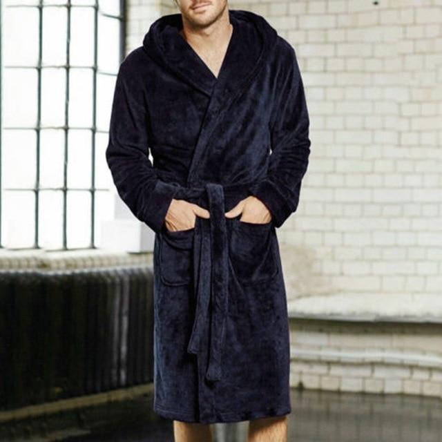2019 New Men's Bathrobes And Kimono Cotton Coral Velvet Bathrobe Robes Bathrobe Robes Hot Spring Pajamas Long Pajamas Dress Size