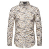 2019 Slim Fit Men Shirt Brand New Long Sleeve Print Mens Casual Shirts Night Club/Party/Prom Dress Shirt Male Clothing