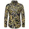 2019 Slim Fit Men Shirt Brand New Long Sleeve Print Mens Casual Shirts Night Club/Party/Prom Dress Shirt Male Clothing