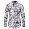 2019 Slim Fit Men Shirt Brand New Long Sleeve Print Mens Casual Shirts Night Club/Party/Prom Dress Shirt Male Clothing