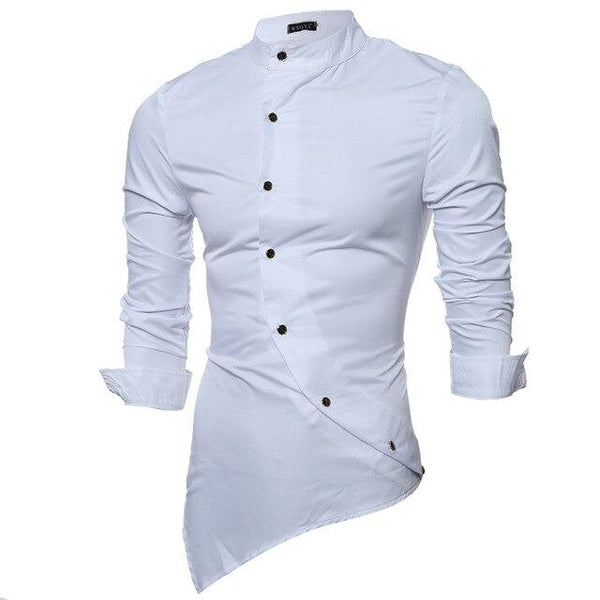 Dress Shirts Mens Polka Irregular Shirt Slim Fit Male Shirts Night club dance Fashion unusual clothes dropshipping hot sale