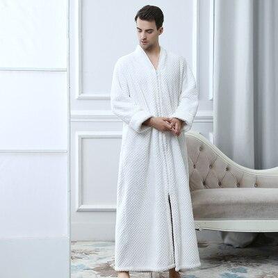2019 autumn winter men women large size coral fleece bathrobe lovers thickened long paragraph flannel nightgown warm sleep dress