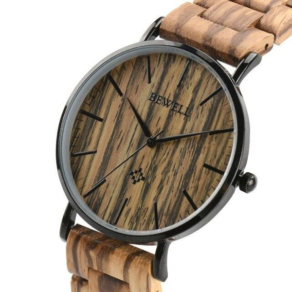 BEWELL Top Luxury Brand Men Wood Watches Waterproof Clock As Male Gift For Dad Or Boyfriend Dress Style Watch Good Quality 163A