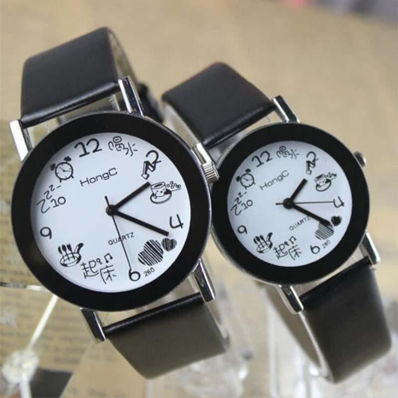 New Man Woman Student Couple Belt Watch White Pop Cartoon Cute Girl Boy Child Quartz Sports Electronic Smart Watch Dress Denim