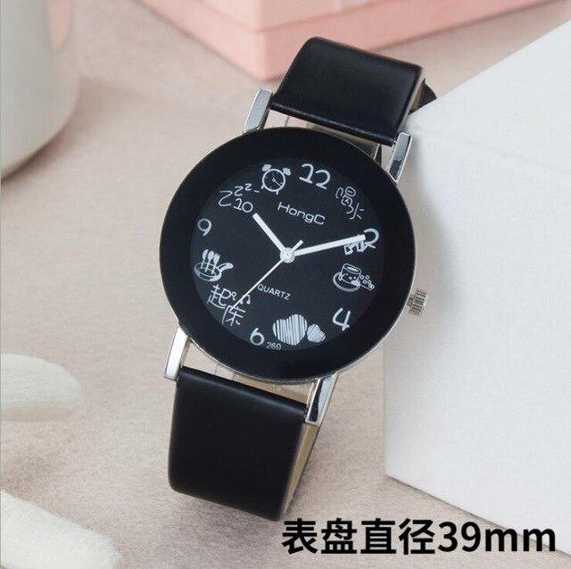 New Man Woman Student Couple Belt Watch White Pop Cartoon Cute Girl Boy Child Quartz Sports Electronic Smart Watch Dress Denim