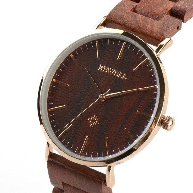 BEWELL Top Luxury Brand Men Wood Watches Waterproof Clock As Male Gift For Dad Or Boyfriend Dress Style Watch Good Quality 163A