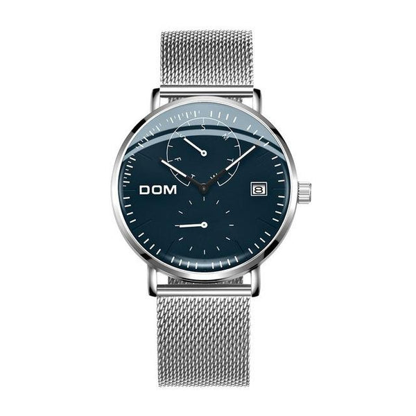 Dom Watch Men Luxury Business Steel Man Watch Waterproof Calendar Unique Fashion Casual Quartz Male Dress Clock M-435