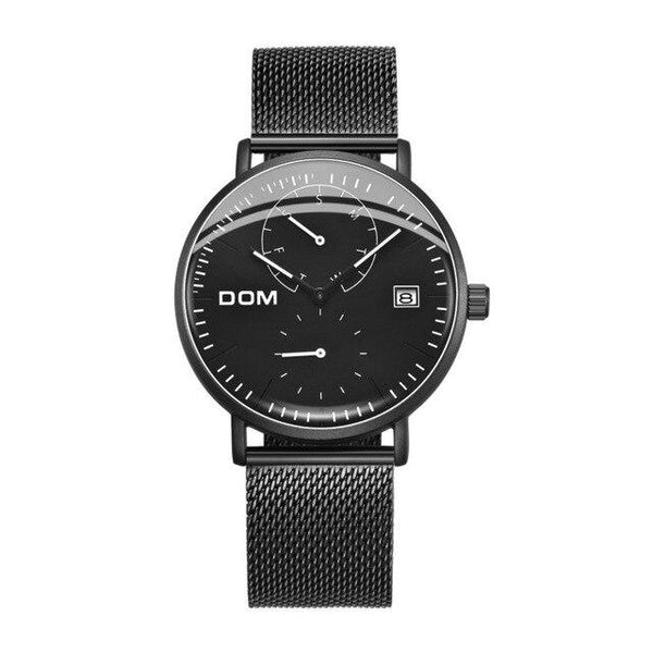 Dom Watch Men Luxury Business Steel Man Watch Waterproof Calendar Unique Fashion Casual Quartz Male Dress Clock M-435