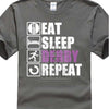 2017 New Arrivals Hipster Eat Sleep Roller Derby 3d Print Men's 100% Cotton Tee Shirts Summer Popular Short Sleeve Tee Dress