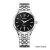 BOAMIGO Lover Couple Wristwatches Fashion Casual Men's Quartz Watch Full Steel Date Women Watches 30m Waterproof Business Dress