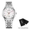 BOAMIGO Lover Couple Wristwatches Fashion Casual Men's Quartz Watch Full Steel Date Women Watches 30m Waterproof Business Dress