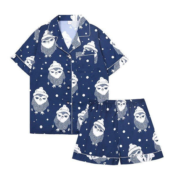 2019 men pajamas set new fashion summer couples homewear silk nightwear two pieces shorts pants shirts sleeve tops sleep dress