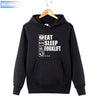 2018 Men's Autumn&Winter Hoodies Brand Dress Eat Sleep Forklift Truck Printed Sweatshirt Male&Women Patchwork Pullover Hoody