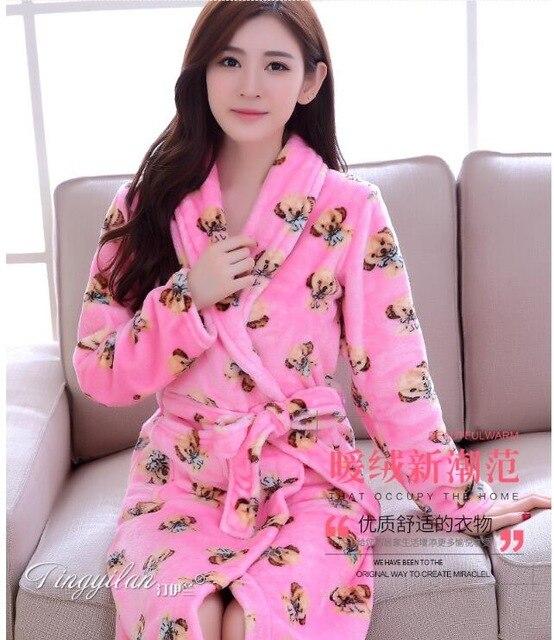 Girls Sleeping Gown Female Warm Thickened Flange Long Sleeves Bathrobe Men's Coral Velvet Pajamas Home Dress Marriage Robe D2120