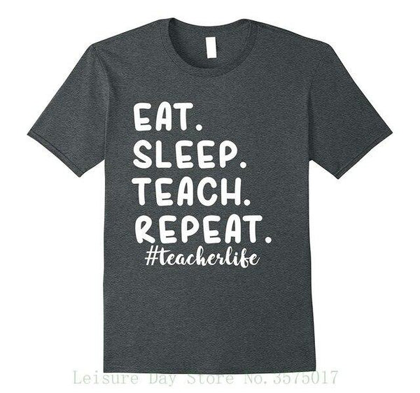 Eat Sleep Teach Repeat Teacherlife New Mens Spring Summer Dress Short Sleeve Casual