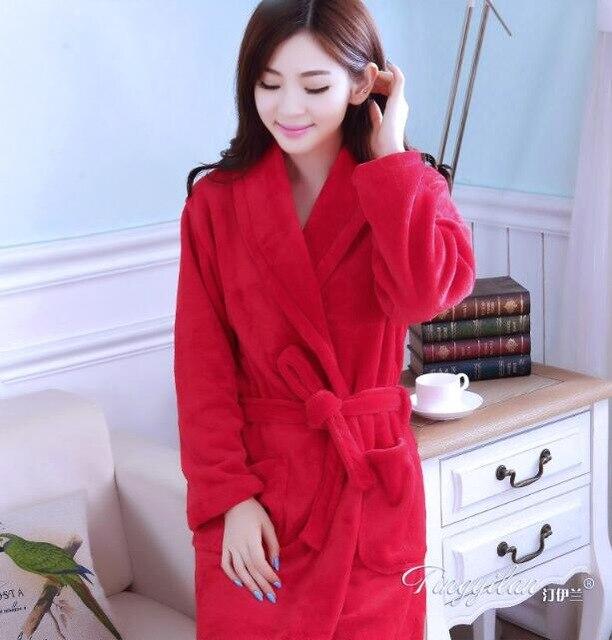 Girls Sleeping Gown Female Warm Thickened Flange Long Sleeves Bathrobe Men's Coral Velvet Pajamas Home Dress Marriage Robe D2120