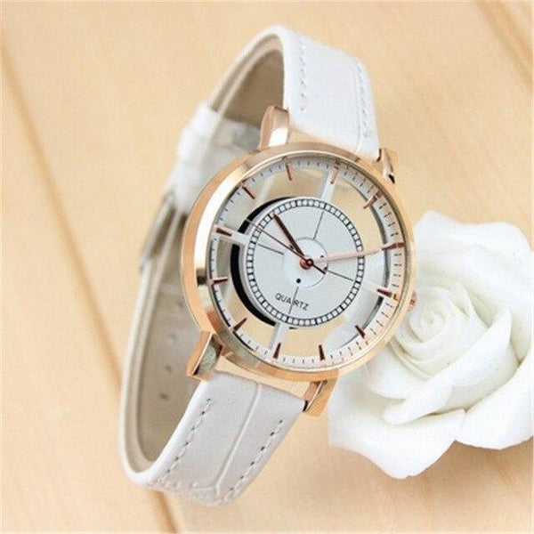 New Watch Men Business Fashion Skeleton Engraving Hollow Reloj Hombre Dress Wristwatch Leather Band Women Clock Relojes Mujer