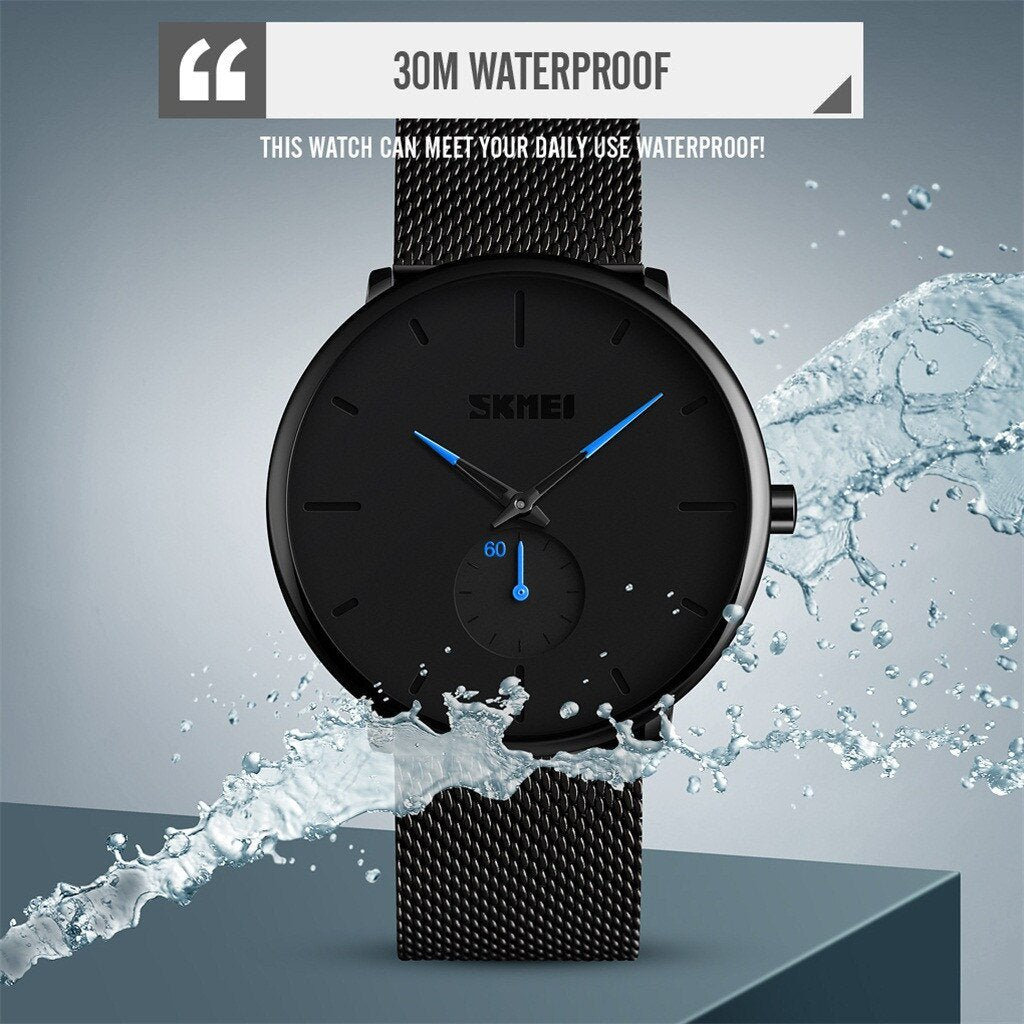 Hot!!! Fashion Men Sports Watches Waterproof Minimalist Ultra-Thin Analog Dress Stainless Steel Wrist Watch Wristwatch Reloj