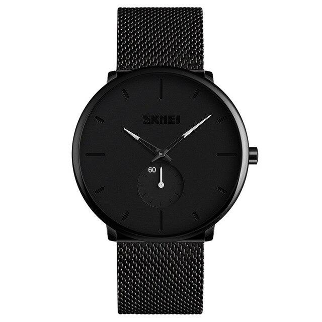 Waterproof Mens Minimalist Ultra-Thin Analog Dress Stainless Steel Wrist Watch 2019 hot sales