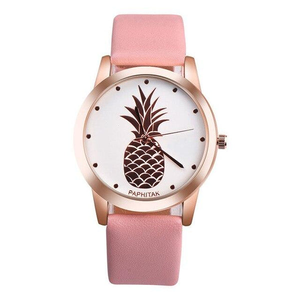 Women Men Watches New Fashion Pineapple Faux Leather Analog Quartz Wristwatch Luxury Ladies Casual Dress Watch reloj mujer #C