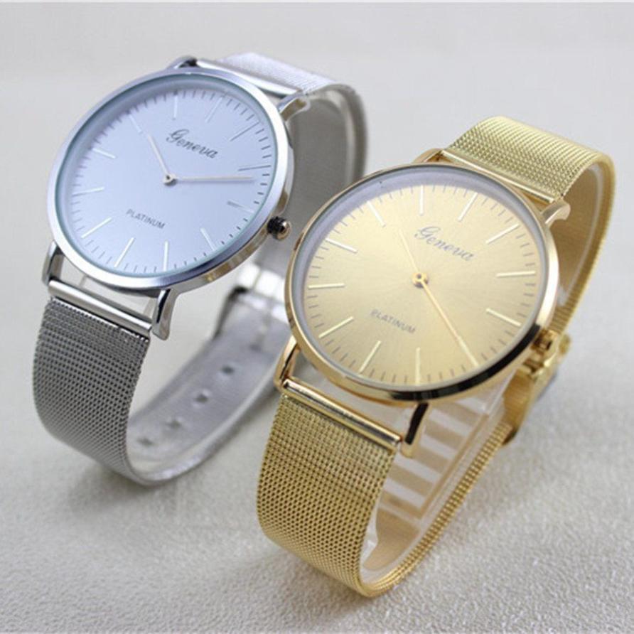 Unisex watch men Women Ladies Watch Stainless Steel Band women watches Analog Wrist Watch Quartz Clock Men relogio masculino