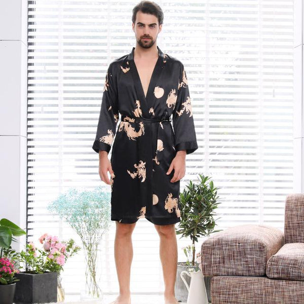 Luxury Dragon Designer Couple Silk Robes 5XL Sleepwear Women Soft Bathrobe Oversized Satin Nightgown Man Summer Home Clothing