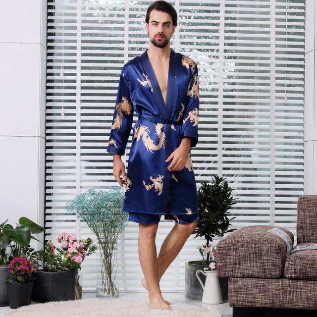 Luxury Dragon Designer Couple Silk Robes 5XL Sleepwear Women Soft Bathrobe Oversized Satin Nightgown Man Summer Home Clothing