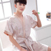 2019 summer men sexy silk kimono bathrobe gown chinese style male robe nightgown sleepwear plus