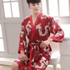 2019 summer men's silk satin bathrobe robe long solid silk pajamas men silk nightgown sleepwear kimono homme dressing